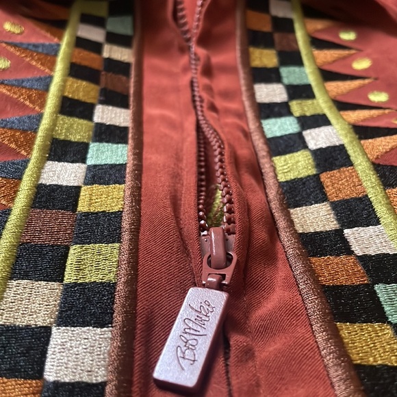 Vintage long sleeve zip up jacket by Aztec embroidery detail by Bob Mackie - Picture 5 of 7
